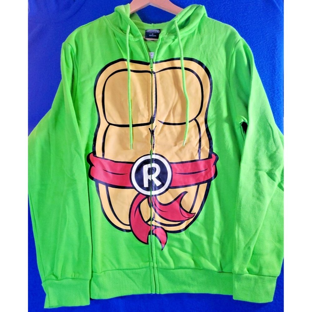 Teenage Mutant Ninja Turtles Rafael Zip Up Hoodie Green Men's Size Small NEW - Picture 1 of 15